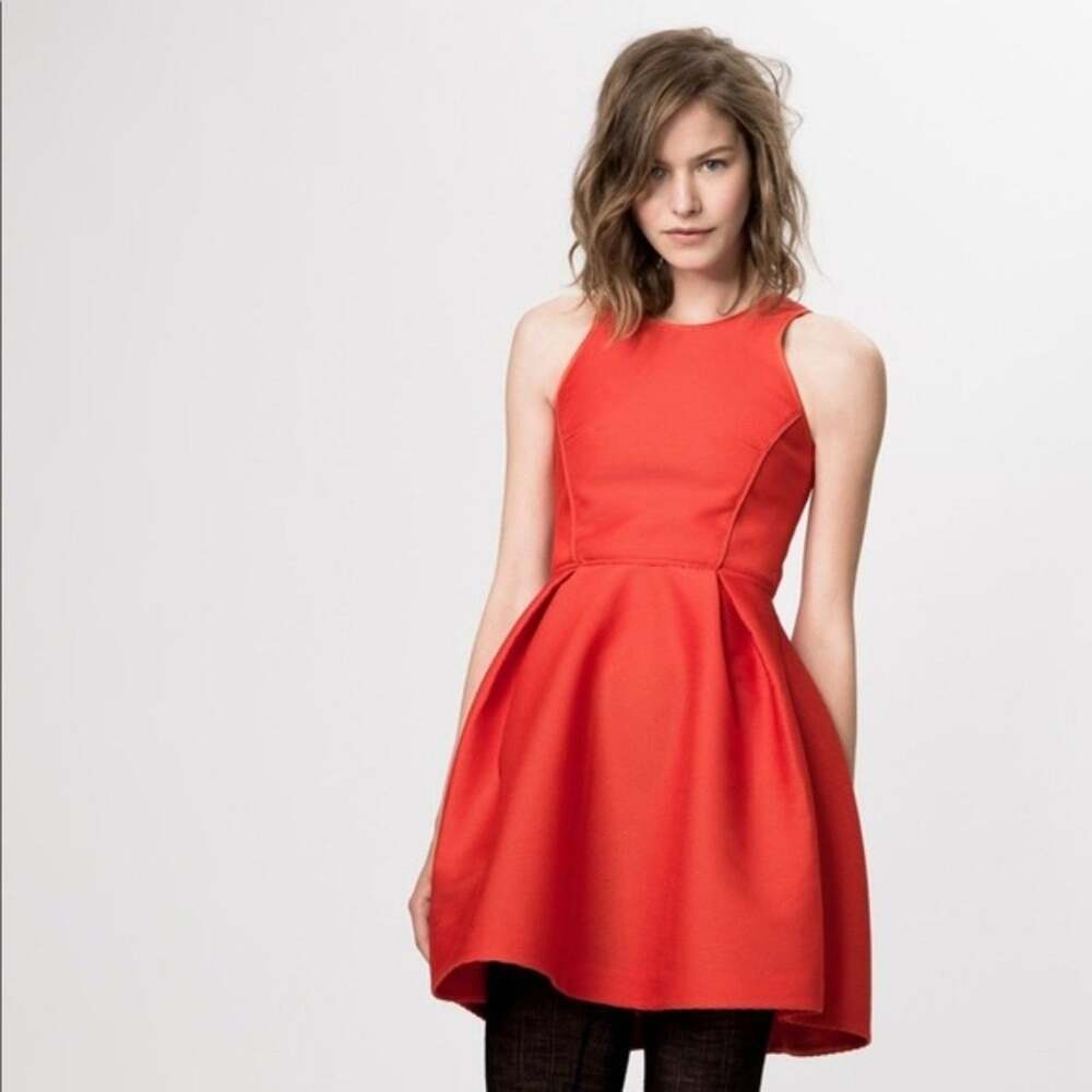Maje 'Grease' Red Ribbed Mini Dress - Picture 1 of 8